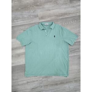Peter Millar Crown Soft Polo Shirt Mens Large L Green Striped Silk Pima Cotton